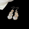 Layered Sequin Disc Drop Earrings in Gold and Silver Tones view 6