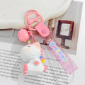Cartoon Animal Resin Figure Keychain With Bell And Clear Wrist Strap view 4
