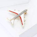 Crystal Passenger Airplane Brooch With Colored Wing Accents view 3