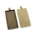 Long Rectangle Pendant Bezel Trays with Textured Backs view 3
