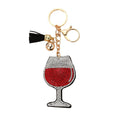 Rhinestone Wine Glass Dolphin and Boot Tassel Clip Keychains view 5