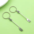 Silver Tone Crown Fork Spoon And Knife Keychains, 3 Styles view 3