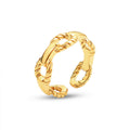 Open Adjustable Chain Link Rope Twist Ring Gold Or Silver view 5