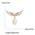 Angel Wings Brooch Rhinestone Cat Eye Teardrop Drop view 6