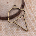 Open Ice Cream Cone Frame Pendants in Detailed Metal Finishes for Jewelry Making view 4