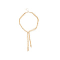 Gold Multi Strand Tassel Y Necklace Ball Square Styles view 5