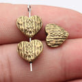 Textured Heart Beads in Three Antique Metal Finishes view 6