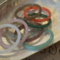 Translucent Rounded Bangle Bracelet In Gray Marbled Or Pale Pink view 3