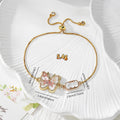 Gold Tone Pressed Flower Butterfly Slider Bracelets in Six Designs view 4
