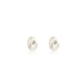 Silver Tone Molten Look Chunky Open Small Hoop Earrings view 5