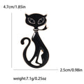 Minimal Enamel Cat Brooch in Black and White Jacket and Scarf Accessory view 6