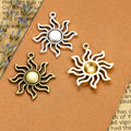 Curled Ray Sun Metal Charm in 4 Decorative Finishes view 2