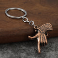 Finger Gun Hand Gesture Metal Keychain in Four Color Finishes view 3