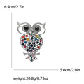 Antique Silver Openwork Owl Brooch Blue Multicolor Rhinestones view 7