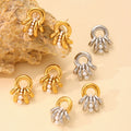 Octopus Ring Pearl Drop Stud Earrings Stainless Steel view 1