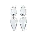 Clear Double Teardrop Dangle Earrings With Silver Tone Posts view 5