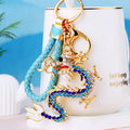 Mixed Jeweled Pearl Dragon and Zodiac Dragon Keychains in Fourteen Options view 2