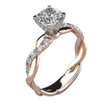 Round Solitaire Twisted Vine Ring In Silver And Rose Tones view 5