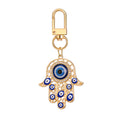 Twelve Piece Gold Tone Hamsa Heart and Crescent Evil Eye Keychain Set view 5