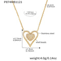 Gold Steel Double Heart And Multi Charm Layered Necklaces view 6