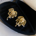 Firework Fringe Clip Earrings in Gold and Silver Tones view 7