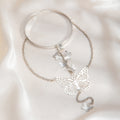Gold and Silver Butterfly Chain Open Upper Arm Cuffs view 4