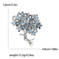 Silver Tone Floral Bouquet Brooch in Four Bead Colorways view 8