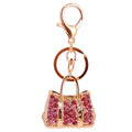 Rhinestone Handbag Keychain With Gold Tone Split Ring And Clasp view 5