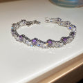 Color Crystal Twisted Link Clasp Statement Bracelet view 4
