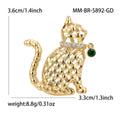 Decorative Openwork Woven Cat Metal Brooch in Two Finishes view 6