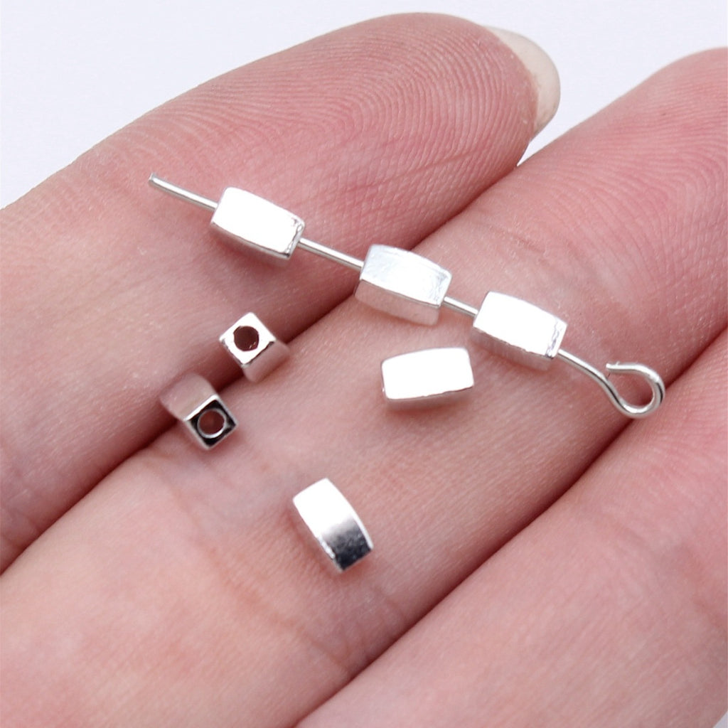 2.9x2.9x5.2mm 0.2g Zinc Alloy Geometric Bar Small Hole Spacer Beads for Bracelet Necklace Making