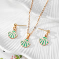 Gold Enamel Ocean Shell Mermaid Necklace Sets 9 Styles view 11