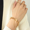 Thick Cuban Curb Chain Necklace Bracelet Box Clasp Gold Steel view 7