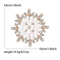 Round Pearl Sunburst Brooch in Rose Gold or Silver Tone view 4