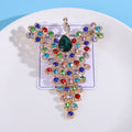 Multicolor Crystal Peacock Brooch with Long Tail Decorative Metal Pin view 3