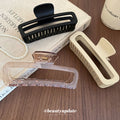 Matte Black Rectangular Open Acrylic Claw Hair Clip view 4