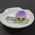 Resin Mini Hamburger Keychains Pink Purple Classic Styles view 7
