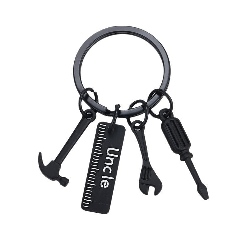 Dad Tool Metal Keychain with Hammer Screwdriver Wrench Gift Charm