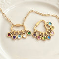 Gold Tone Chain Necklaces With Twelve Small Heart Birthstone Pendants view 3