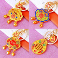Chinese Fortune Lock Gourd and Abacus Keychains in Six Style Options view 2