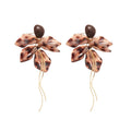 Amber Ginkgo Leaf Resin Drop Earrings Jewelry Accessory view 5