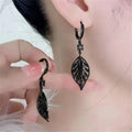 Marquise Green Crystal Leaf Drop Earrings in Two Finishes view 2