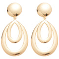 Layered Open Teardrop Earrings in Gold and Silver Tone view 5
