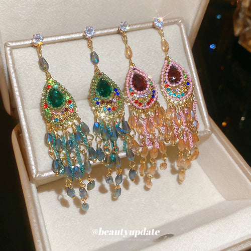Pink Teardrops earring display view