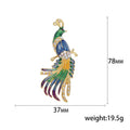Long Tail Peacock Brooch in Two Multicolor Enamel Palettes view 5