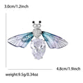 Crystal Bee Brooch Transparent Wings Clear or Yellow Body view 6