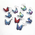 Silver Tone Colorful Sculpted Butterfly Hook Earrings view 4