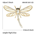 Dragonfly Rhinestone Brooch White Enamel Wings Silver Gold view 4