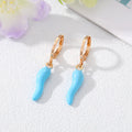 Gold Tone Colorful Enamel Chili Pepper Huggie Earrings view 4