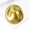 Domed Abstract Oval Brooch in Polished Metal for Jackets and Scarves view 3